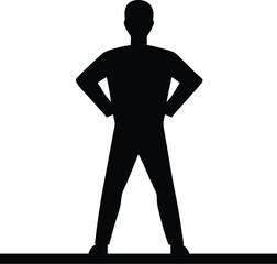 Silhouette of a Standing Person with Hands on Hips