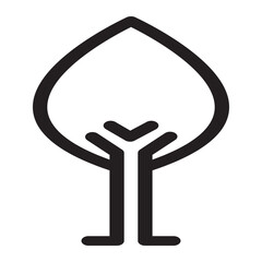 Minimalist tree icon symbolizing nature, environment, and sustainability.