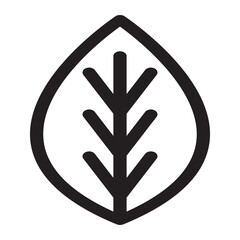 Fototapeta premium simple line-art leaf icon, symbolizing nature, sustainability, and organic growth. Perfect for eco-friendly and botanical designs.