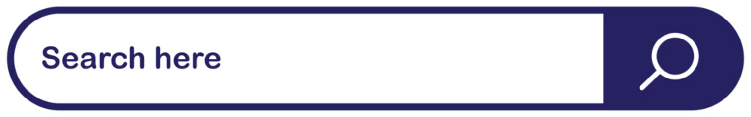 Search bar sign on white background. Search bar with voice icon. Search box with microphone. Microphone and search icon. Online search form graphic. Search input with button. Vector illustration