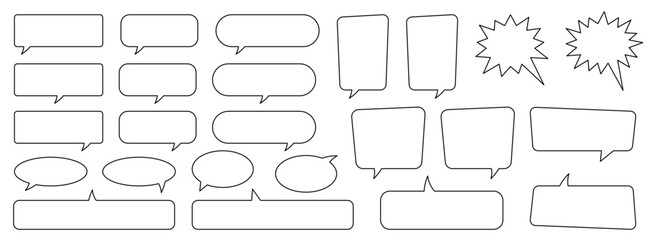 Obraz premium Collection of line speech bubble, line speech balloon, chat bubble.