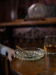 cigar and whiskey