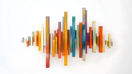 Obraz premium A 3D bar chart with an upward trend, symbolizing advertising growth and successful marketing campaigns, isolated on a white background.