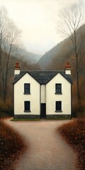 Twin Cottage Path Autumn Mountains