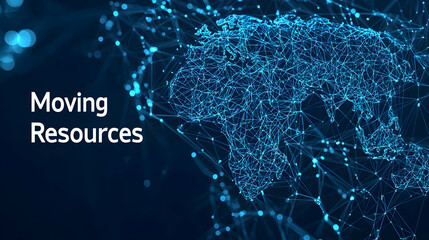 Obraz premium Dynamic Digital Representation of Resource Management Across Continents