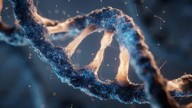 Biological DNA structure with bioengineering concept, 3d rendering.