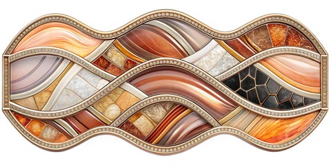 Abstract Fastener, Smoky Quartz, Peach Fade