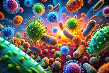 Bacteria Infection Epidemic - Microscopic View