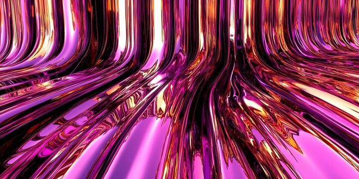 Abstract Pink Metallic Texture: A captivating abstract featuring flowing, metallic surfaces in shades of pink and magenta, creating a sense of depth and movement with its reflective qualities.
