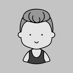 Man boy character face avatar vector icon