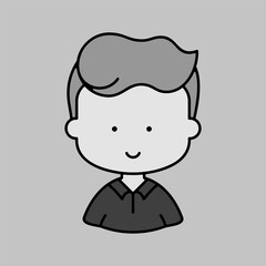 Man boy character face avatar vector icon