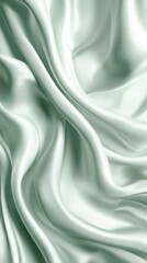Obraz premium Mint Green Satin Fabric Drape Close-up
