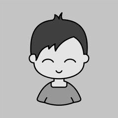 Man boy character face avatar vector icon