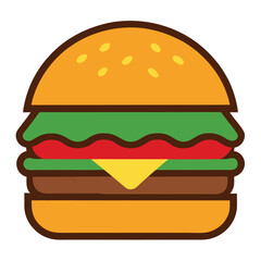 tasty burger fast food vector design illustration on whitebackground