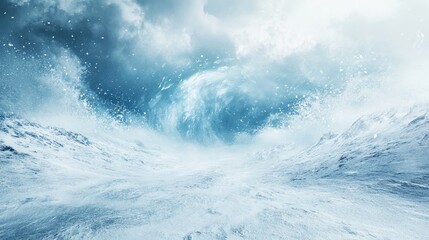 Obraz premium Dramatic blizzard in the mountains swirling snow and powerful winds create harsh weather conditions