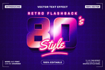 Retro Flashback 80s Style Editable Text Effect