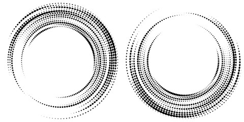 Halftone gradient. Dotted gradient, smooth dots spraying and halftones dot background seamless horizontal geometric pattern vector template set. modern vector ilustration