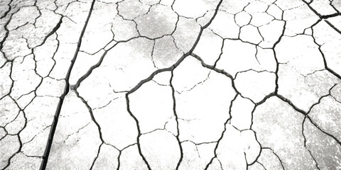 Vector Textures of Cracked Ground, Wall, and Floor Surfaces from Earthquake Damage in Black, White, and Grey, Capturing Realistic Fractures and Surface Breaks for Use in Design Projects.
