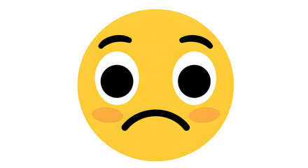 Fototapeta premium Sad Emoji Face Icon - Isolated Vector Illustration