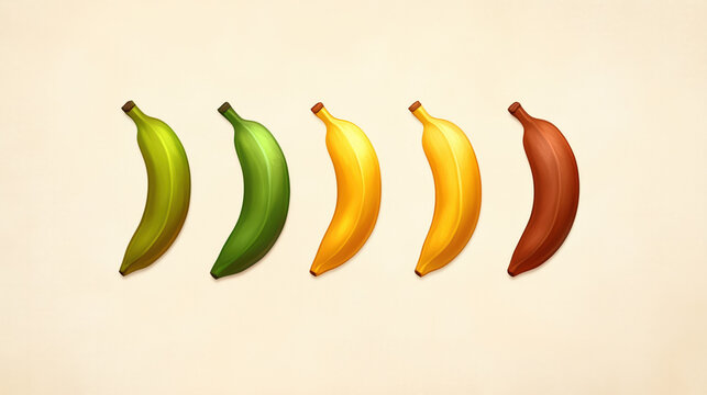 Fresh bananas transitioning from green to brown