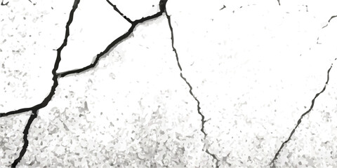 Vector Textures of Cracked Ground, Wall, and Floor Surfaces from Earthquake Damage in Black, White, and Grey, Capturing Realistic Fractures and Surface Breaks for Use in Design Projects.
