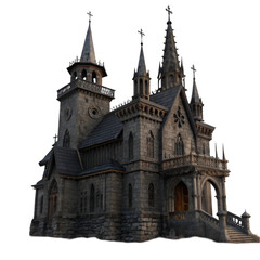 Fototapeta premium Ruins of a Majestic Medieval Castle A 3D Render of a Crumbling Fortress 
