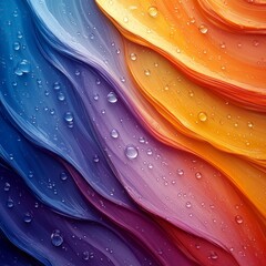 A vibrant abstract design that resembles liquid oil or paint swirling on a surface