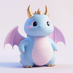 Fototapeta premium 3d rendering of cute cartoon dragon