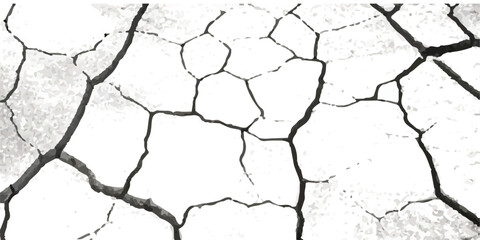 Earthquake-Damaged Land, Wall, and Floor Texture Overlays in Vector, Showing Cracks and Fractures in Black, White, and Grey, Ideal for Simulating Surface Deformation in Disaster Themed Projects.
