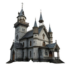 Obraz premium Ruins of a Majestic Medieval Castle A 3D Render of a Crumbling Fortress 