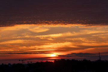 Obraz premium sunset over the river