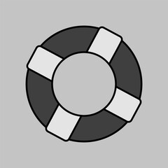 Life ring vector icon. Life preserver symbol