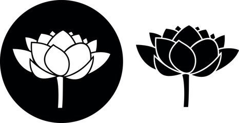 Lotus flower logo. Isolated lotus on white background