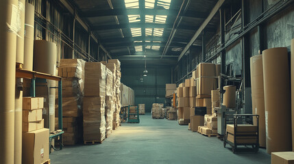 An industrial-themed image with large, weathered boxes on a sturdy metal pallet 3d warehouse building Freight Transportation Industry Backgrounds Distribution