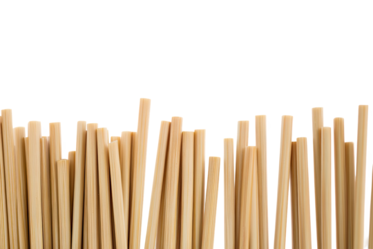 simple, natural wooden chopsticks, elegantly designed and isolated on a transparent background, PNG, for versatile culinary use