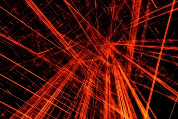 Crimson Web: A dynamic web of luminous crimson lines, stretching and intersecting against a black backdrop. The striking interplay of light and shadow creates a visually arresting effect.