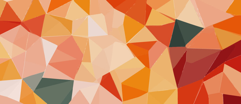 Vibrant Geometric Abstract Delaunay Voronoi Trianglify Background in Warm Tones