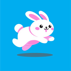 rabbit.eps , white rabbit jumping