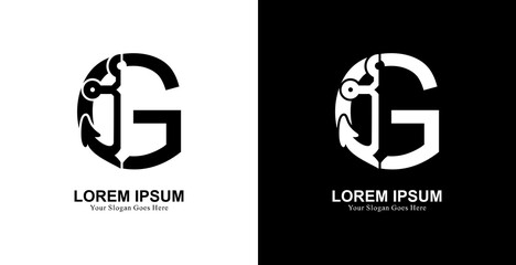 G letter logo design combined with anchor