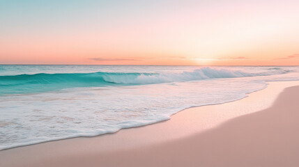 Experience serene beach sunsets and gentle ocean waves on this stunning coastal landscape. Perfect for travel and relaxation inspiration.