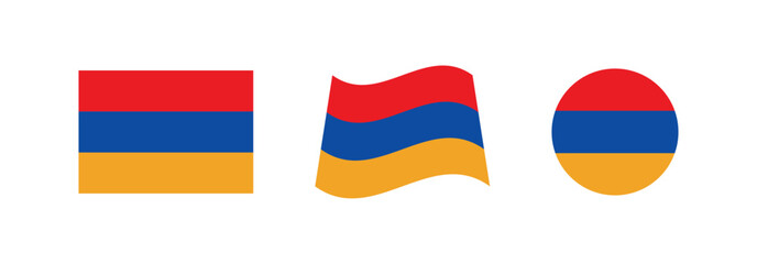 Obraz premium Vector Armenia National Flag icon collection. Flag set of Armenia various styles. 