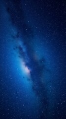 Obraz premium A Cosmic Wallpaper Depicting A Breathtaking View Of The Milky Way Galaxy, Shown In High Detail, Rendered In A Photorealistic Style, Using A Deep Blue, Black, And White Color Scheme, .