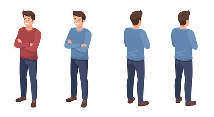Obraz premium Man Character Vector Illustration Set