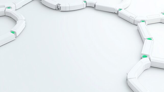 Abstract geometric white structures on minimalist background, 3D rendering.