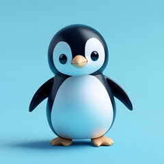 Fototapeta premium 3D rendering style cute penguin toy