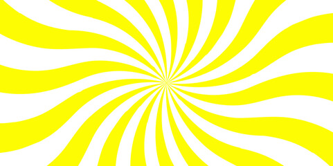 Abstract background with rays retro starburst abstract. Sunburst background vector illustration pattern beam rays. Yalow  and white twisted swirl. Spiral radial striped backdrop design. 