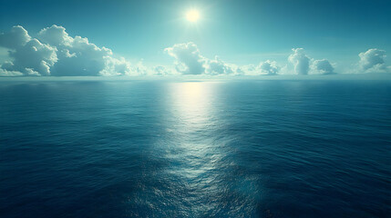 Fototapeta premium Vast Ocean Horizon At Sunrise