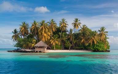 Obraz premium tropical beach with coconut palm trees