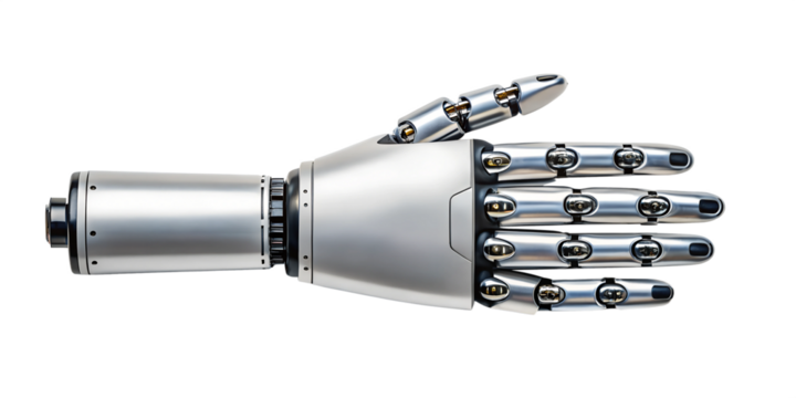 Robotic Hand Technology on White, Modern Robotic Hand, Robotic Technology Hand on White Surface, PNG Transparent