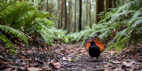 Magnificent riflebird in its natural habitat, Eutopia for wildlife photography